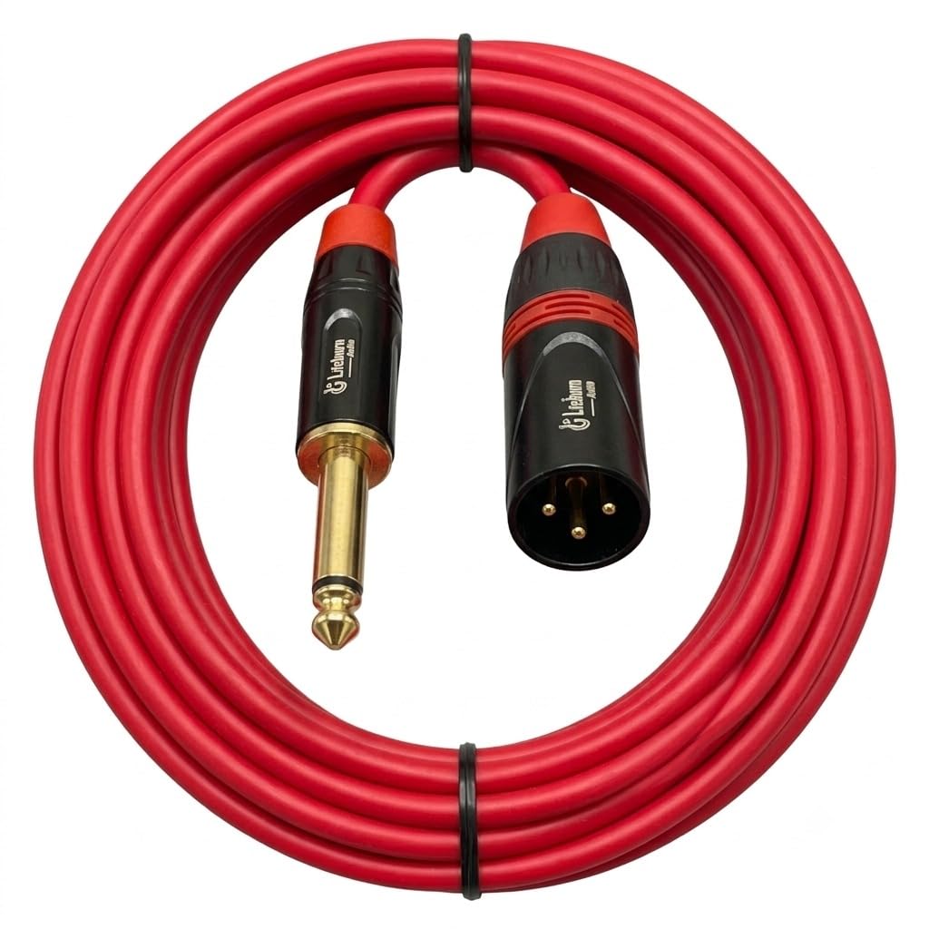 Lisburn Audio (LB-107) 6.35mm (1/4 inch) TS Mono to XLR Male Cable Gold Plated Quarter inch to Male XLR Microphone Cable Interconnect Cable (2 Meter/6.5 feet)-image-6