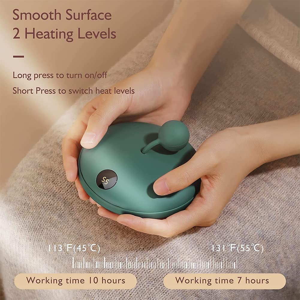 Chillers Scaldamani Ricaricabili, Banca di Alimentazione elettrica Portatile USB Riutilizzabile con Display a LED, scaldamani Caldo a Doppia Faccia scaldamani Tascabile Regalo per Uomo Donna Inverno