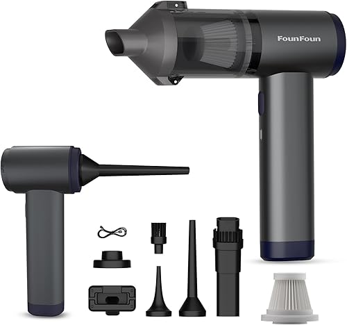 FOUNFOUN Aspiradora de mano inalámbrica, aspiradora portátil para automóvil, limpiador de alta potencia para pelo de mascotasautomóvilhogar, succión