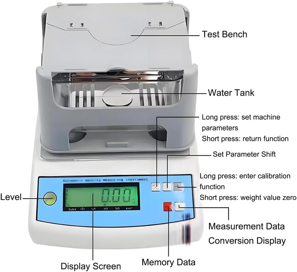 Gold Purity Testing Analyzer Machine Digital Electronic Gold Purity Tester Meter Gold Purity Tester Machine with Maximum Weight 300G/600G,300g
