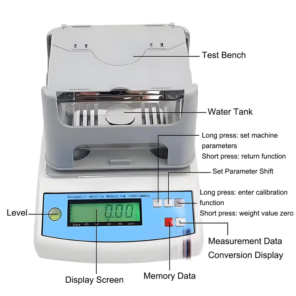 Goldene Reinheitsprüfung, Analysegerät, digitales elektronisches Testgerät mit 300 g / 600 g maximalem Gewicht, präziser Edelmetall-Test für Schmuck, Edelmetalle, Münzen