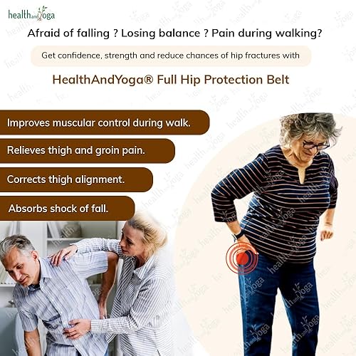 Miniatura 5 de HealthAndYoga Cinturón de protección de cadera extra acolchado, diseño pionero, soporte para reducir caídas, fractura de cadera, ayuda de