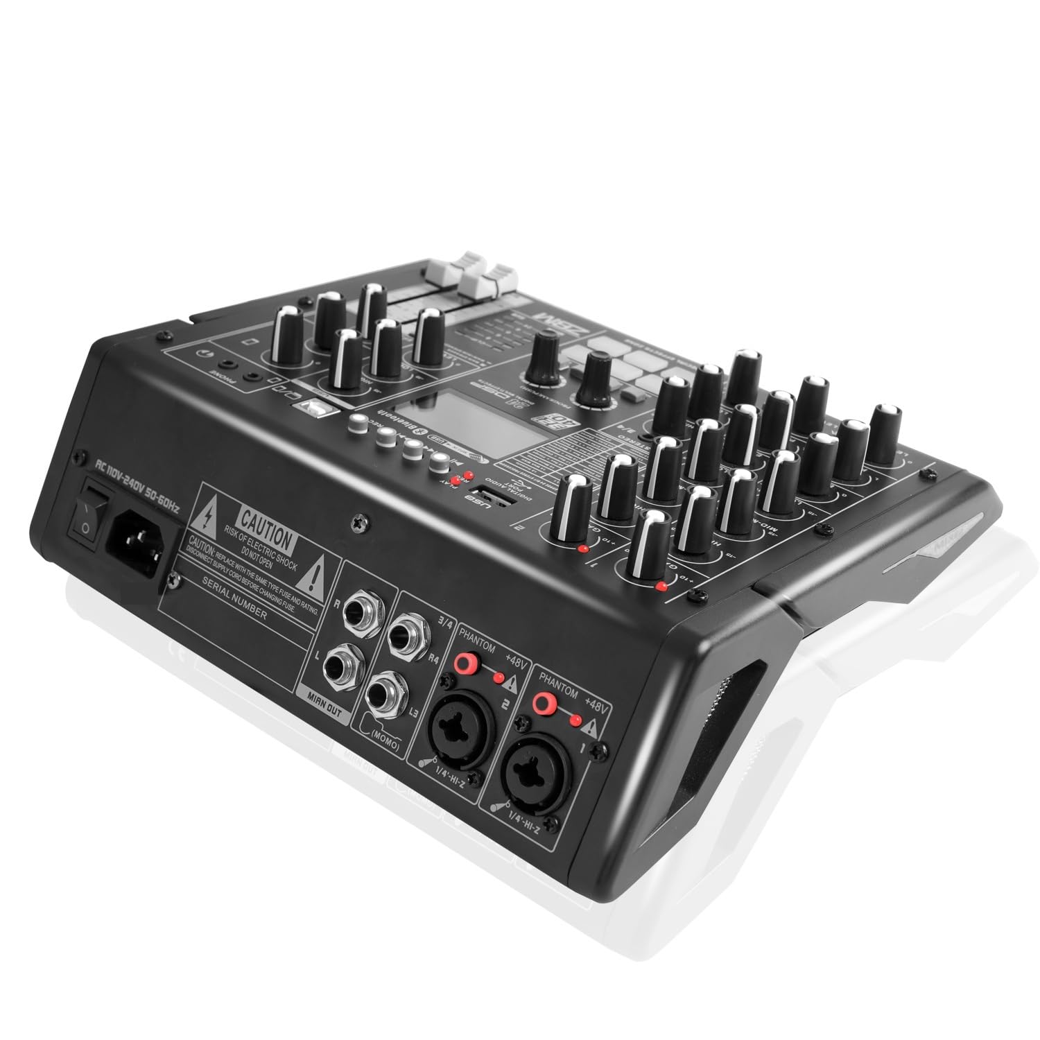 Kontroler DJ-ski, 4-kanałowy mikser transmisji na żywo z kartą dźwiękową i funkcją nagrywania na karcie dźwiękowej