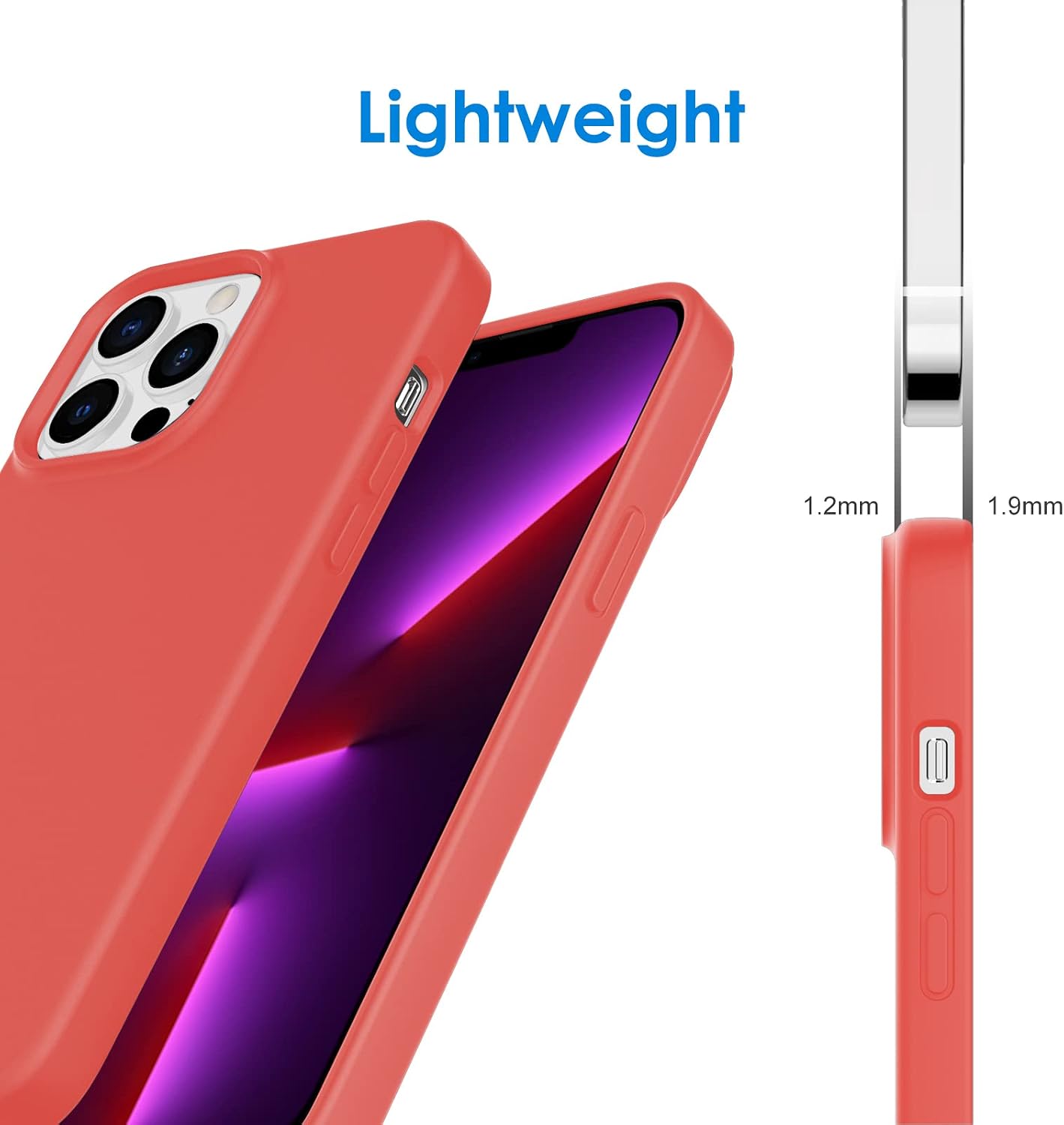 JETech Silicone Case Compatible with iPhone 13 Pro Max 6.7-Inch, Silky-Soft Touch Full-Body Protective Phone Case, Shockproof Cover with Microfiber Lining (Pink Pomelo)