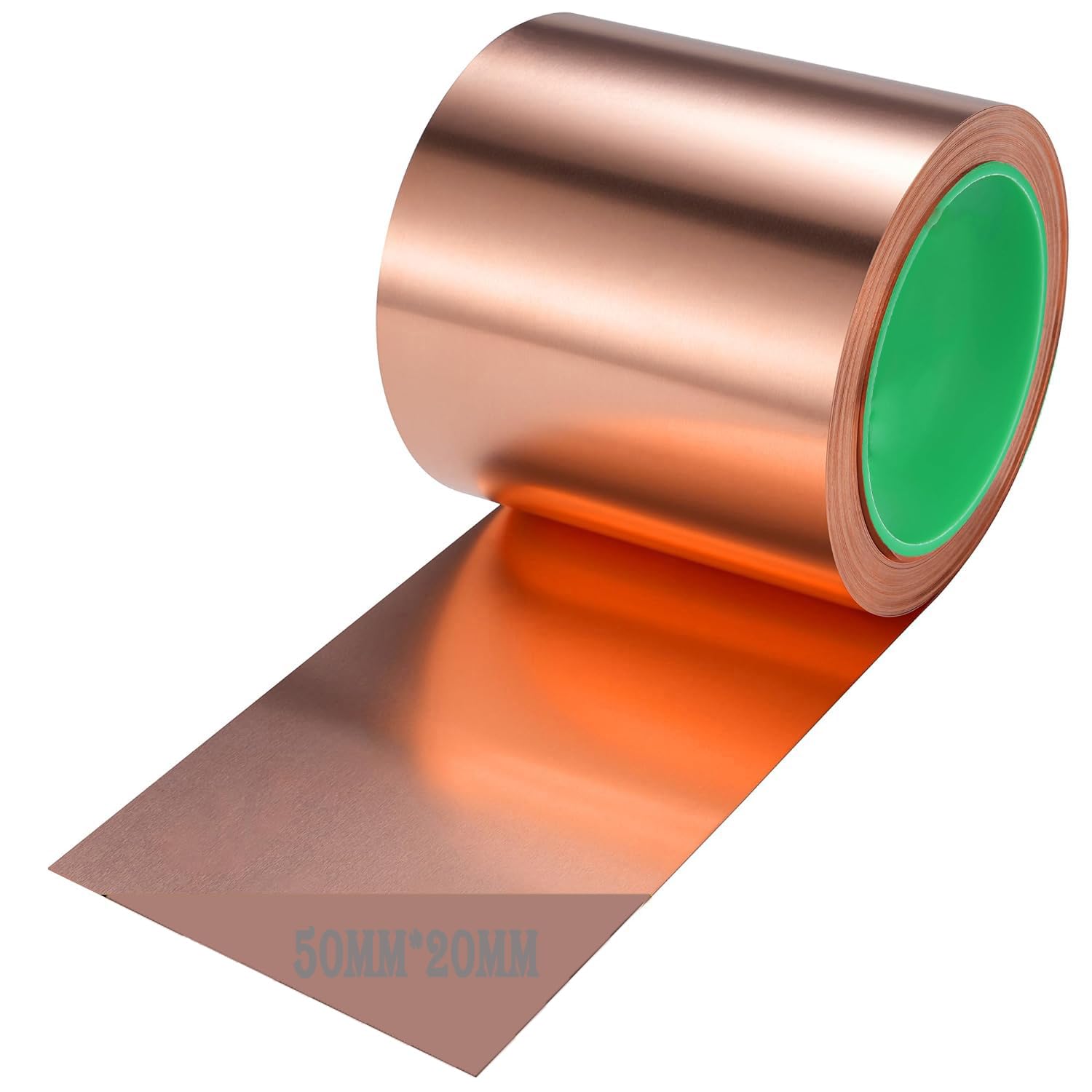 Kupferband Kupferfolienband Gegen Schnecken,Schneckenschutz Hochbeete für Garten Kupferband Schneckenzaun Selbstklebendes EMI Abschirmband, Kann ersetzen Schneckenkorn, Schneckenkragen (50mmX20M)