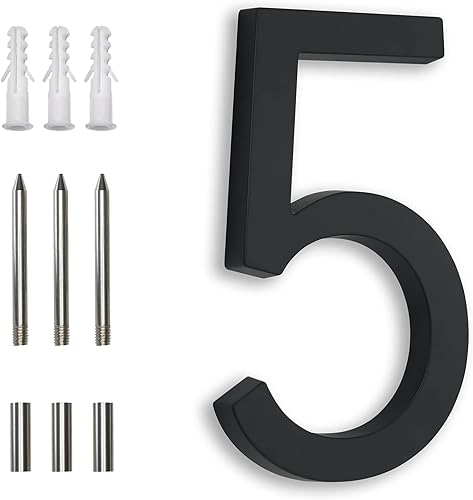 Números de casa negra de 7 pulgadas, números de dirección modernos para casas, calle negra, números de casa grandes para números exteriores para