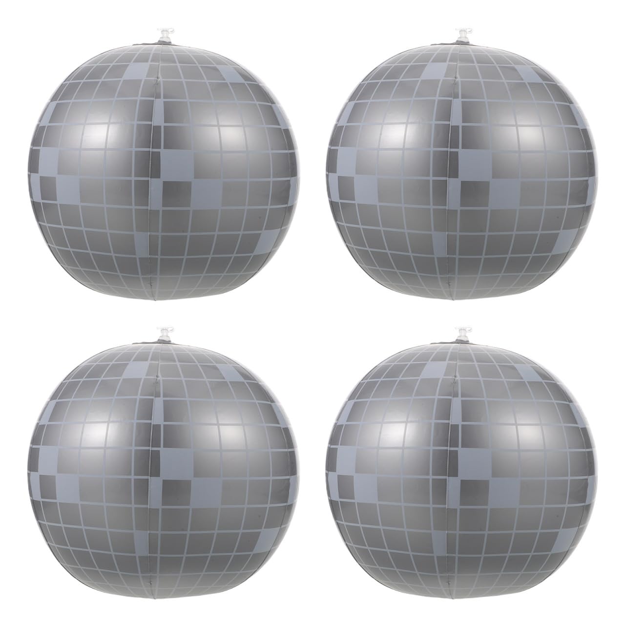 Veemoon 4pcs Inflatable Disco Beach Ball - 12 Inch Round Pool PVC Balls - Disco Theme Balloon Party Decoration for Outdoor Indoor Beach Sports Theme Party Decor