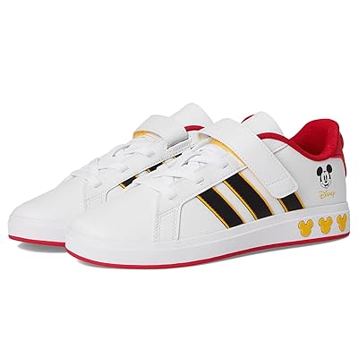adidas Kids Disney Mickey Mouse Grand Court Shoes (Little Kid/Big Kid) Kids Shoes White/Black/Bold Gold