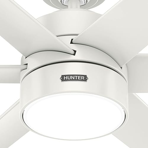 Miniatura 11 de Hunter Ventilador de techo Solaria blanco fresco de 60 pulgadas con kit de luz LED y control de pared