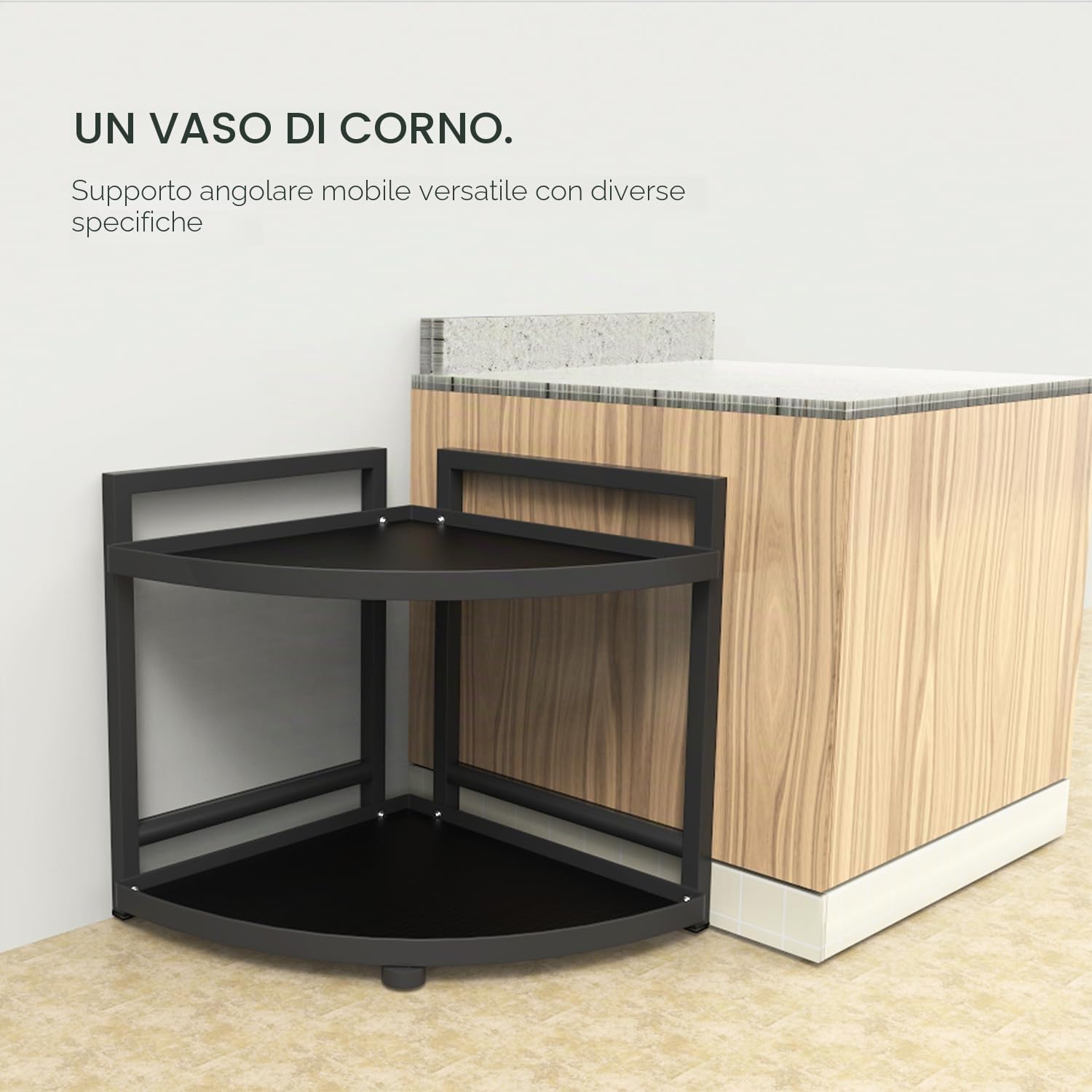 HUIJIN RA01-2 livelli Scaffale Angolare per Cucina,90 ° Angolo Mensola Cucina Mensola Angolo Mensola Pot Shelf, Organizzatore Angolo Lavello-[altezza31-larghezza 30cm]
