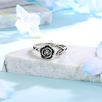 Vista 27 de Fidget Spinner Anxiety Rings for Women: Sterling Silver Lotus Moon Star Sunflower Ring Stress Relieving Calm Ring Jewelry Gifts for Daughter