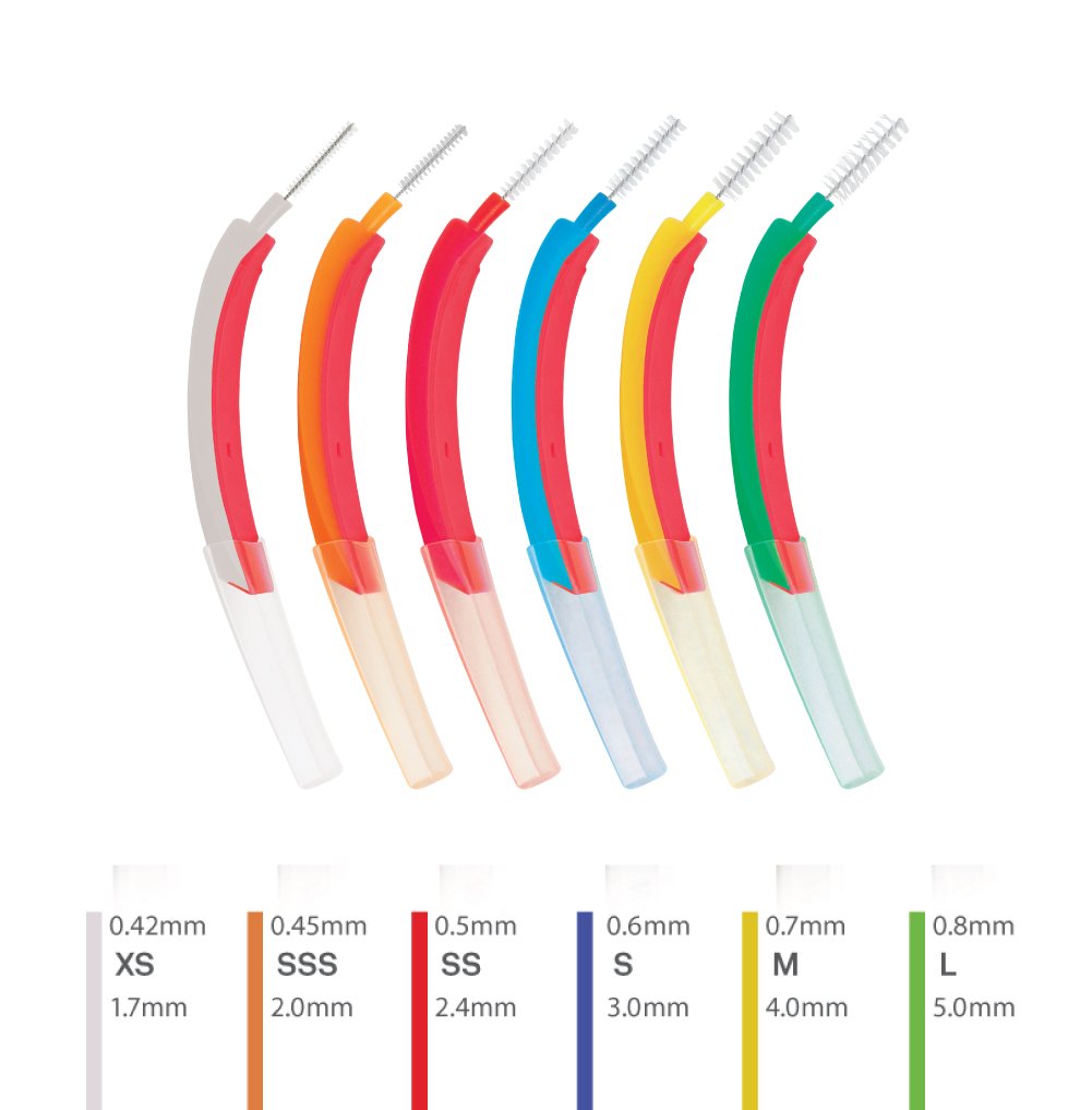 Edel + White® - Scovolini interdentali, da 0,42 mm, Misura XS, Confezione da 48 pezzi, Colore: Bianco 8 Scatole da 6 scovolini.