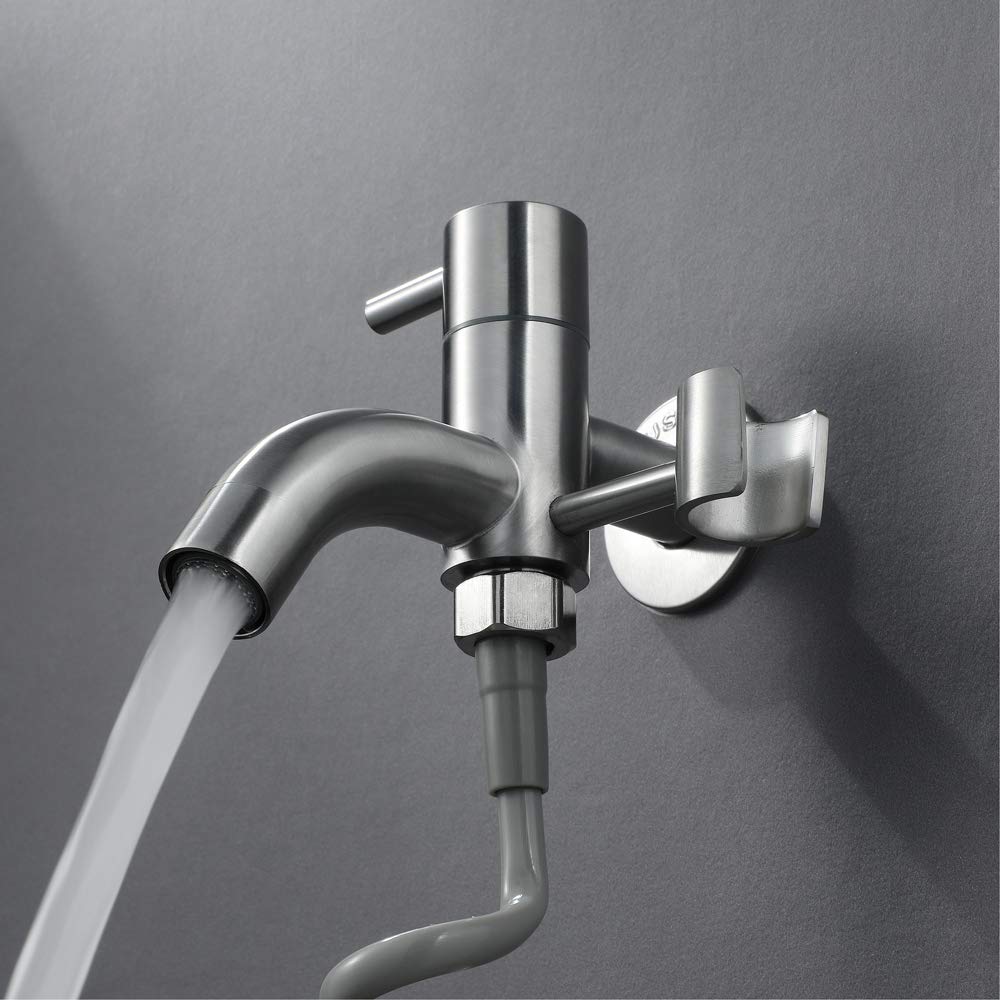 Juego de pulverizador Bt de acero inoxidable con dos modos de flujo de agua para higiene personal y limpieza de suelos, kit de lavado de pañales de tela montado en la pared y rociador de ducha