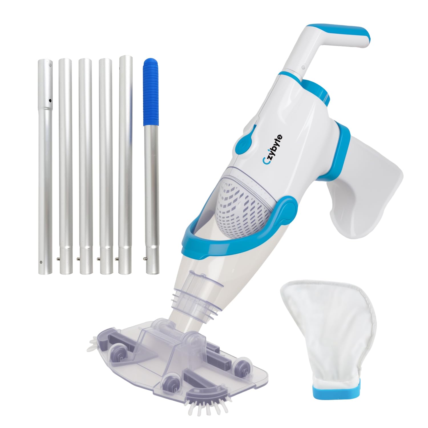 Handheld Pool Vacuum Cleaner, 89 inchs Extension Pole,Bright White