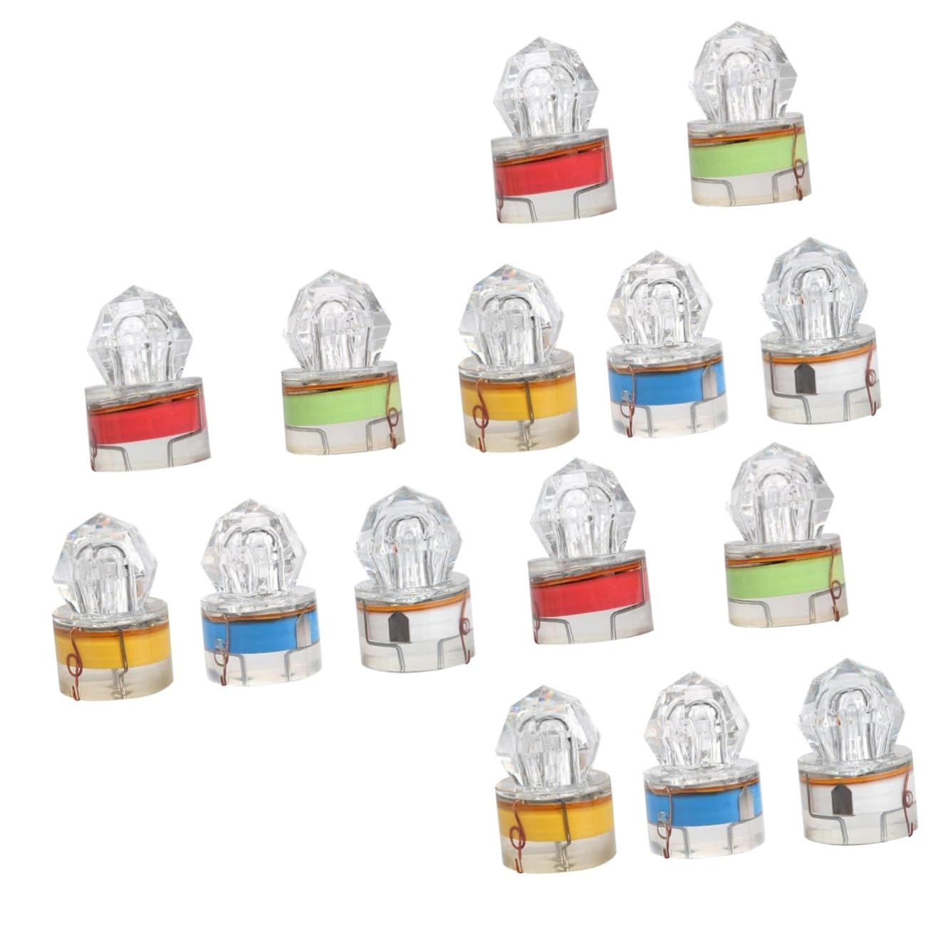 BESPORTBLE Lot De 3 Lampes De Pêche sous-Marines À LED Lumière Colorée Rouge Blanche Et Verte pour La Pêche Nocturne Au Leurre 5 Pièces X 3