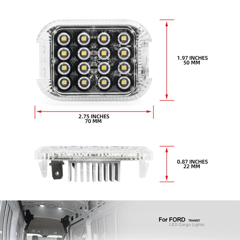 1 luce a LED per area di carico per For.d Transit MK6 MK7 MK8 2000-2024 luce interna bianca per Transit 150/250/350/350 HD Van Transit Connect lampada vano di carico