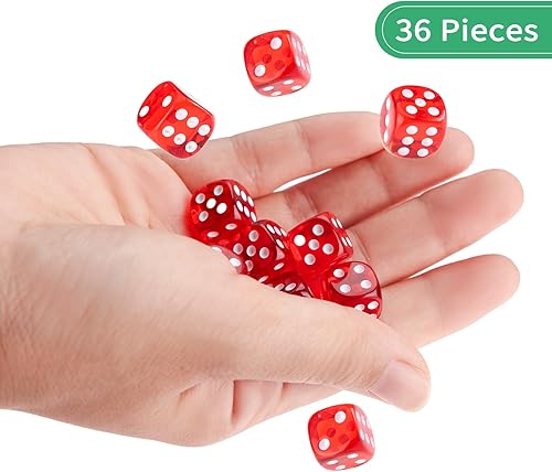 Miniatura 57 de Juego de 36 dados mini de 0.472 in, 6 caras, juego de dados con patrón de perlas, 6 dados estándar para Yahtzee, Bunco o enseñanza de matemáticas