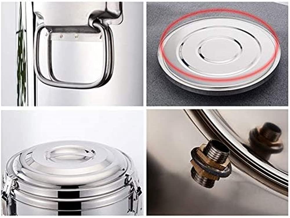 Distributore di acqua calda da 10 l, isolato per tè, secchiello per ghiaccio, scalda bevande, dispenser per bevande, urna in acciaio inox, per caffè, acqua, latte, tè e zuppe