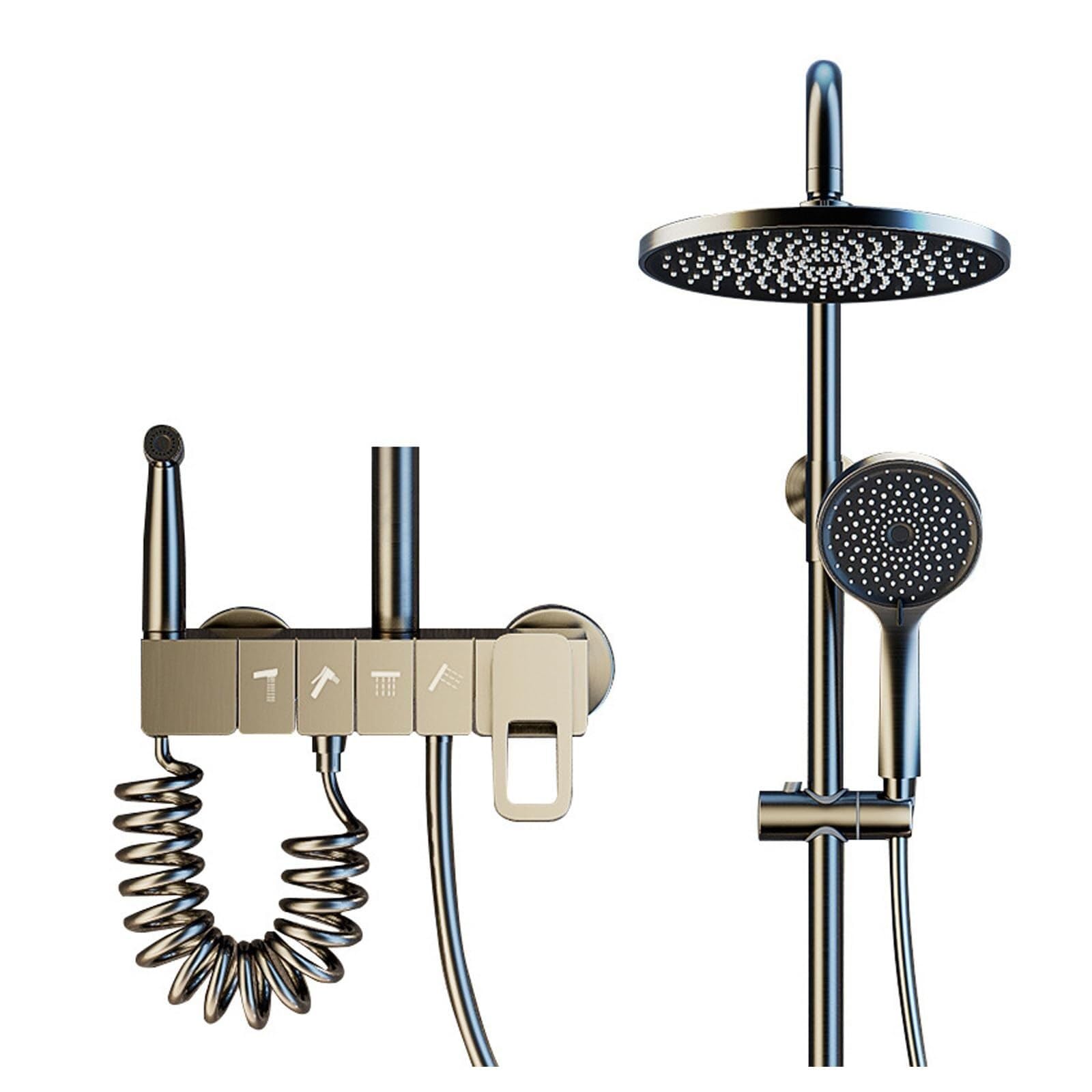 Shower Head Shower System, 4 Functions Shower Faucet Set Faucet with 3 Modes Handheld Sprayer, Waterfall Bathtub Faucet, Rain Shower Head