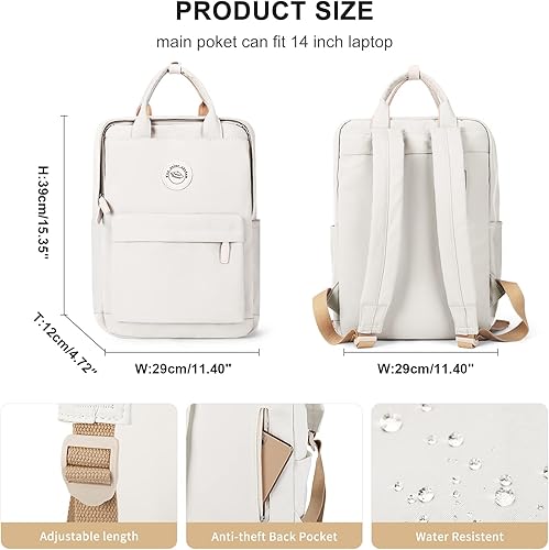 Miniatura 2 de Mochila escolar para niñas, niños, escuela secundaria, ligera, impermeable, pequeña mochila para mujeres, a2-Blanco, Mochilas Daypack