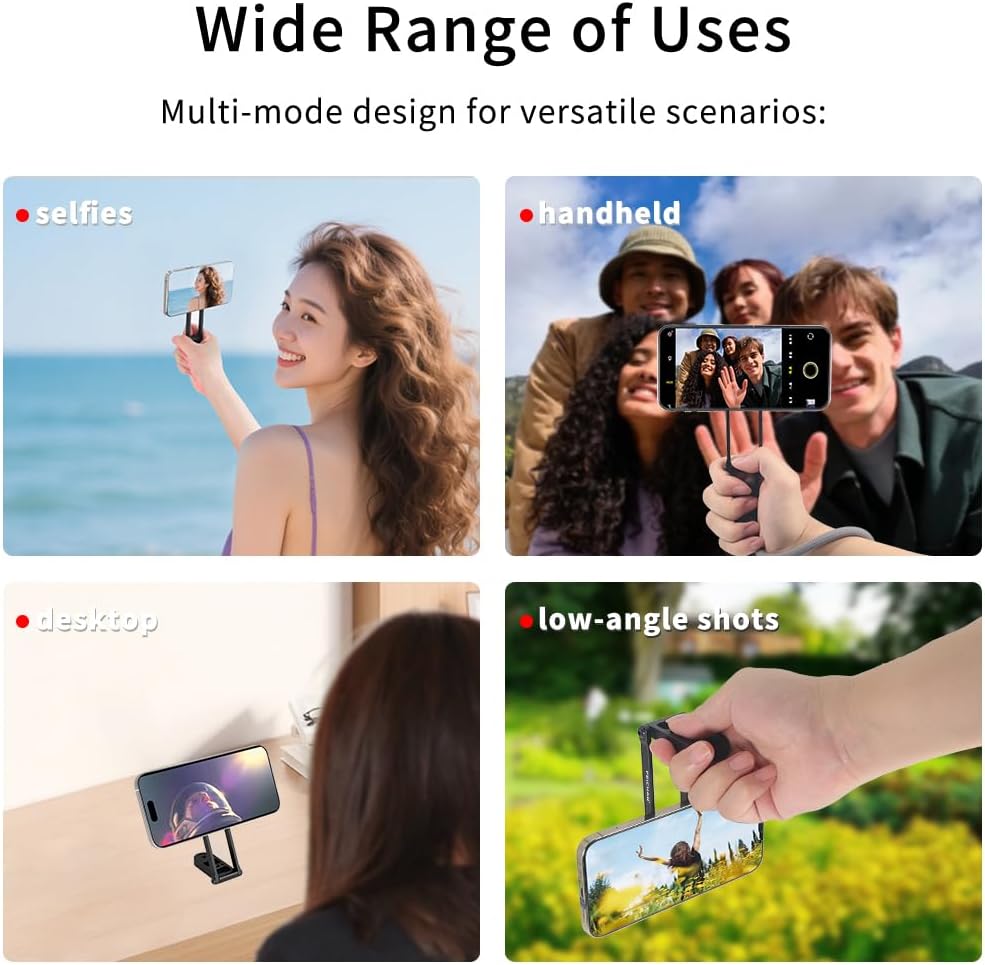 FEICHAO Double-Sided Magnetic Folding Phone Holder Desktop Holder Selfie Stick Bracket for Magnetic Functional Cell Phone Accessories (Magnetic Fill Light Set)