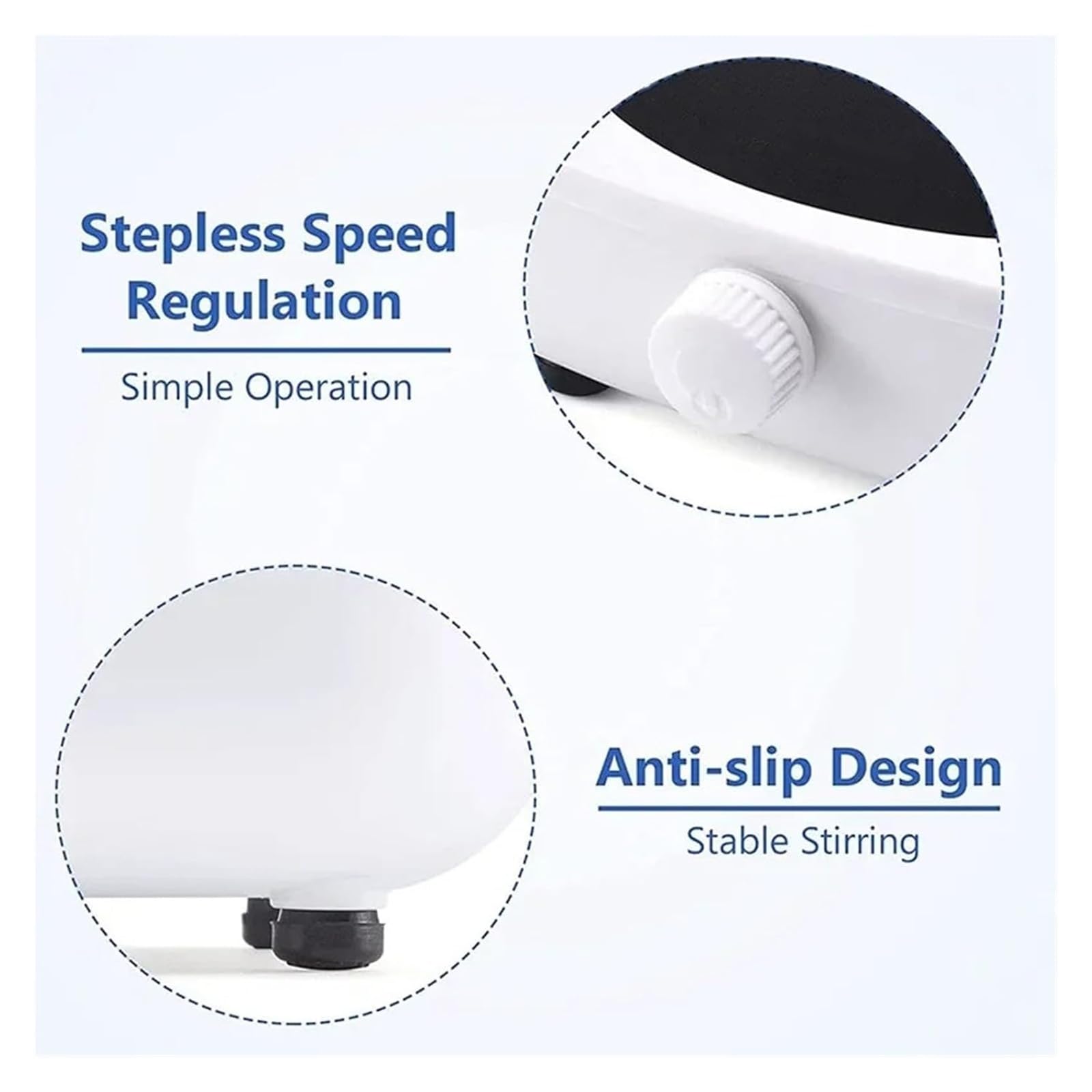 Agitadores de laboratorio ajustables, placa de agitación portátil con barra agitadora, capacidad de 1 litro, 600-4000 RPM, motor eficiente sin escobillas para un funcionamiento suave
