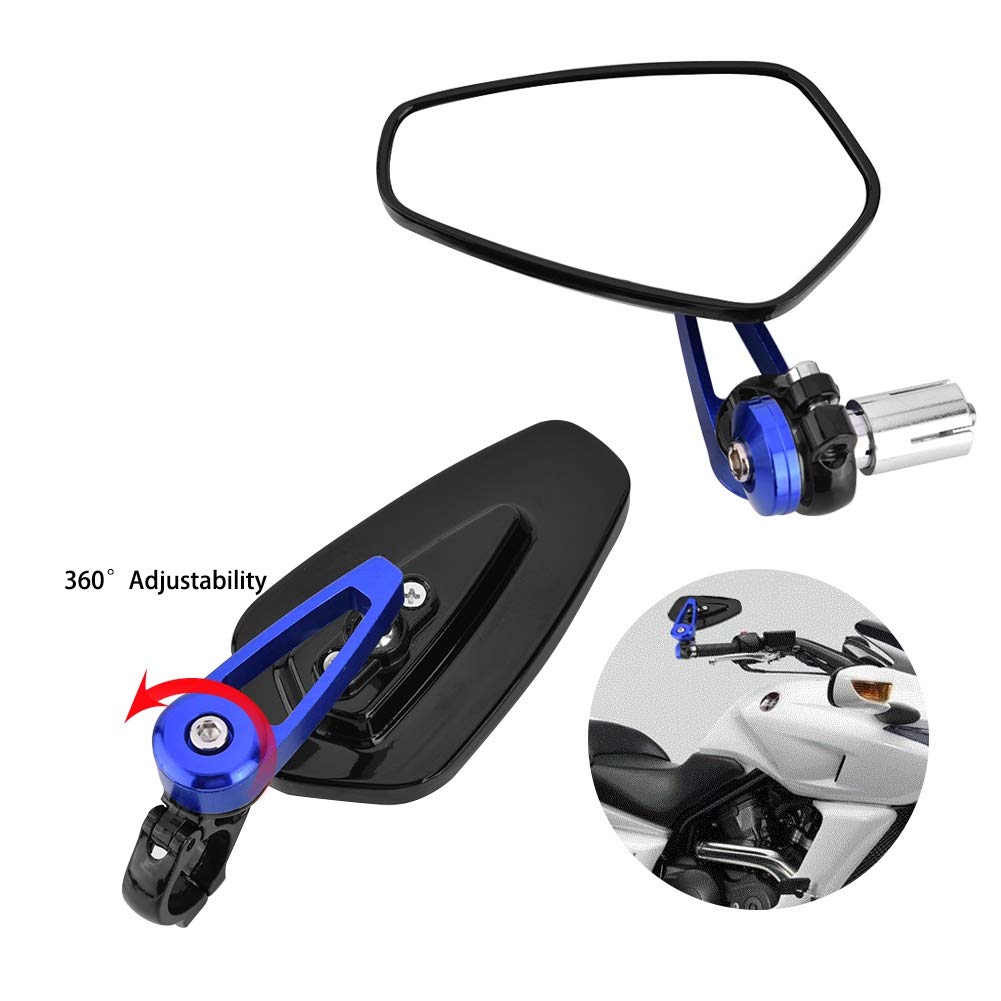 Rétroviseurs Moto Universels Grand Angle - Alliage Aluminium Rouge 7/8" (22mm)