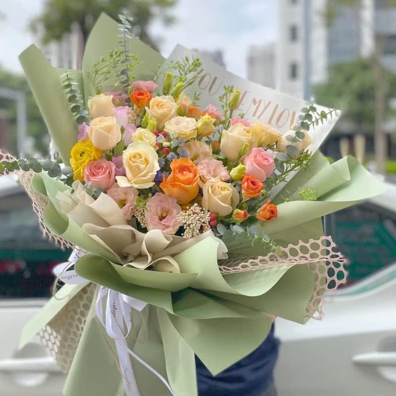 Miniatura 4 de XICHEN 20 hojaspapel de regalo de flores de estilo coreano, impermeable, papel de ramo de floristería, manualidades, papel de regalo ouya de 22.8 x