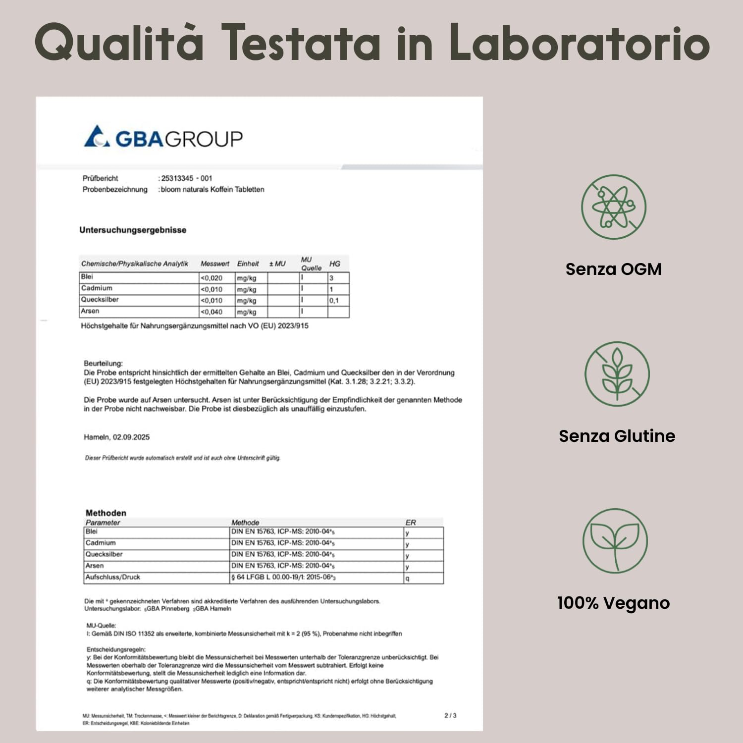 Caffeina Pura – 400 Compresse – 200 mg per Compressa – Alto Dosaggio – Vegano – Prodotto in Germania - Caffeina Integratore - Testato in Laboratorio