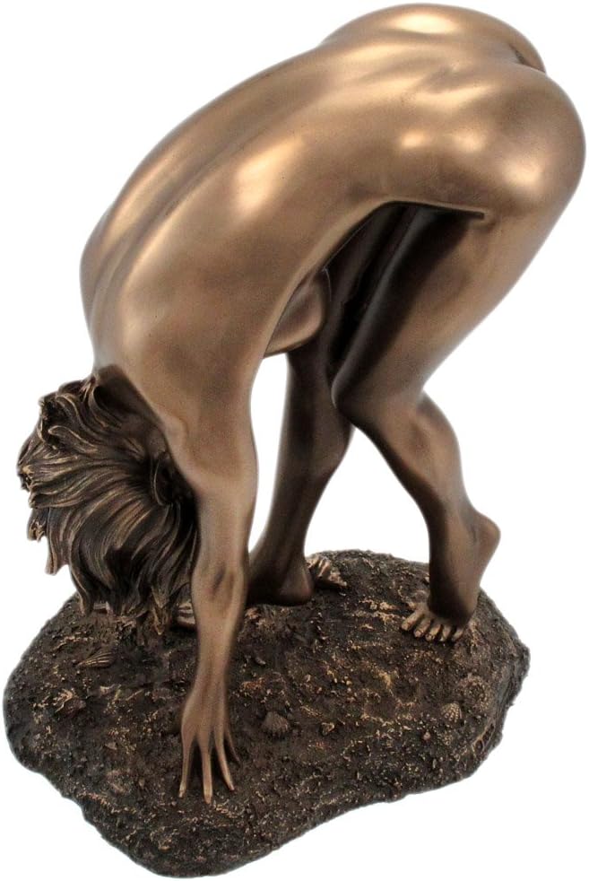 Veronese Design 6.5 Inch Nude Woman Bent Over Pose Cold Cast Resin Bronze Finish Artistic Body Sculpture
