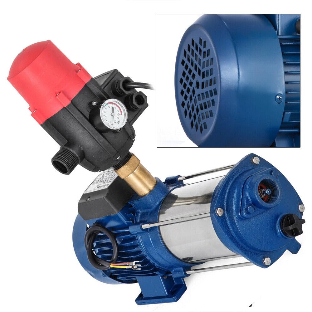 Pompa ogrodowa z wyłącznikiem ciśnieniowym, pompa nawadniająca, pompa wodna do nawadniania, transferu wody, 2500 W, 4000 l/h, 2850 obr./min, 100 m, norma europejska