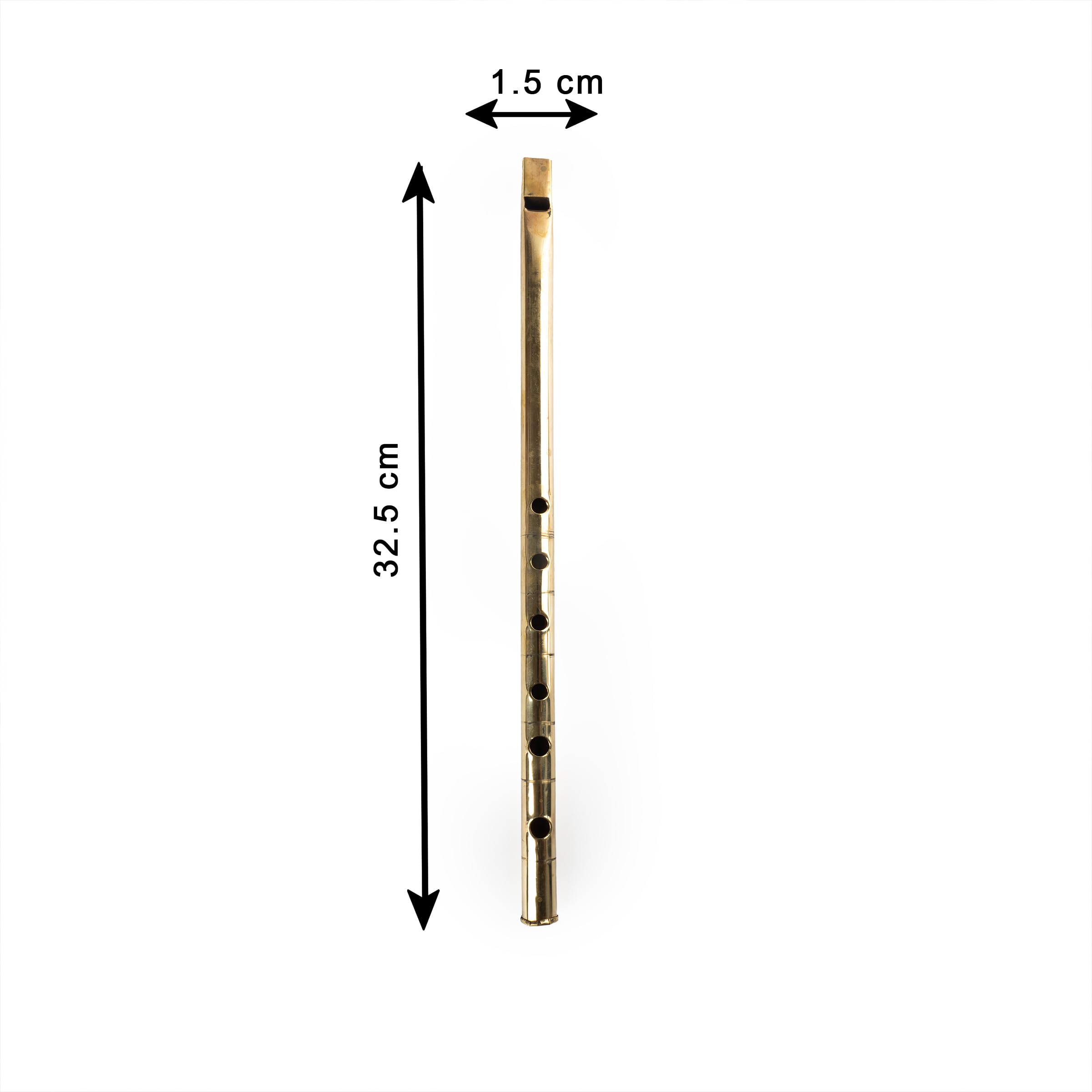 Decorative Traditional Handmade Brass Flute Pital Basuri Indian Musical Instrument for gifting and Decoration (Brass Flute) - Image 3