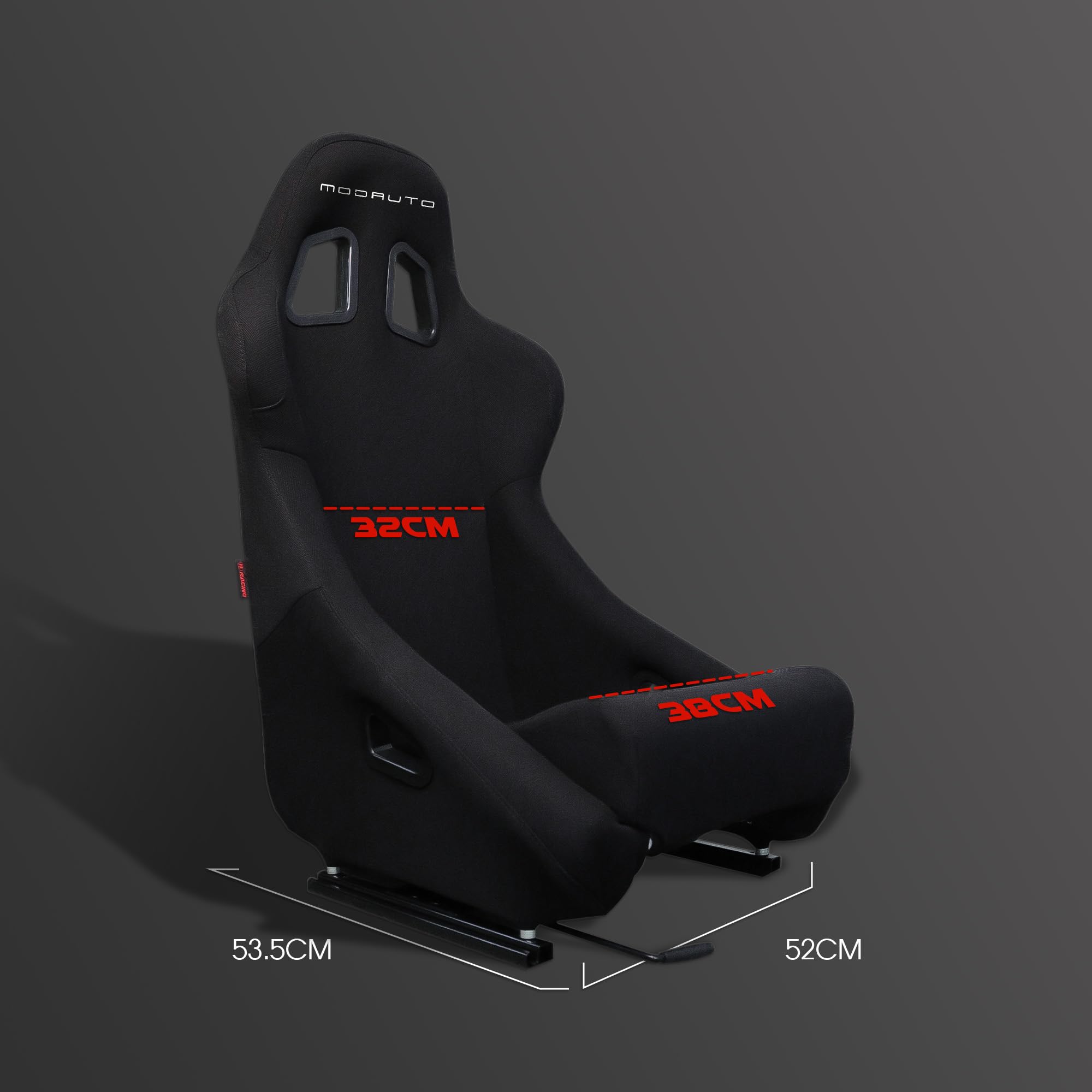 M MODAUTO Asiento Deportivo para Coches,Baquet Deportivo de Tela,Adaptable para Coches,Modelo NW-N001,Negro