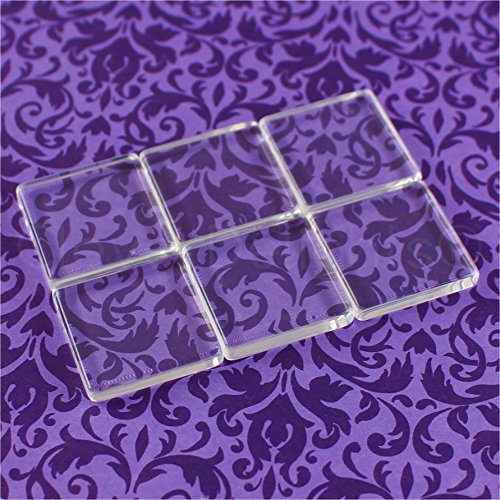 CleverDelights 20 Pack 1" Square Glass Tiles - Clear Tiles