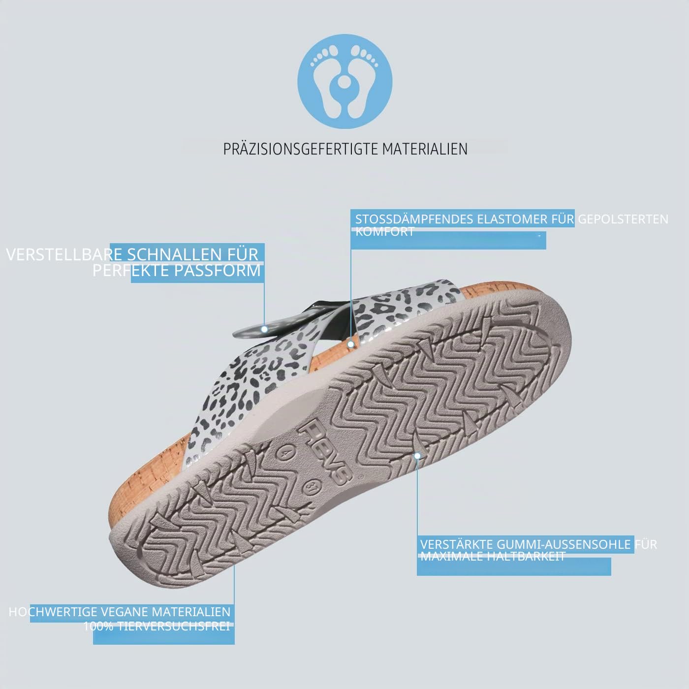 Revs - Arkaig - Damen Sandalen mit Massage-Effekt und Polsterung - stoßdämpfende und komfortable Sohle - Stimulierung der Fußreflexzonen und Schmerzlinderung - durchblutungsfördernd - Senkfußeinlage