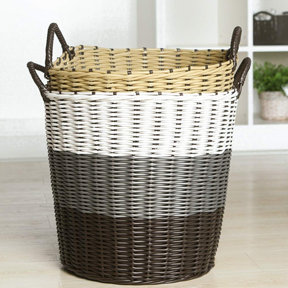 Panier à linge sale en plastique style rotin GGGGG - Rangement 1 pièce