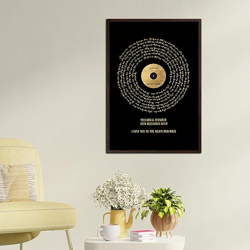 Vista 46 de Cartel de letras de canción de regalo personalizado para esposo, letras personalizadas y foto de pareja Wallart Letras de canciones de Wallart, arte