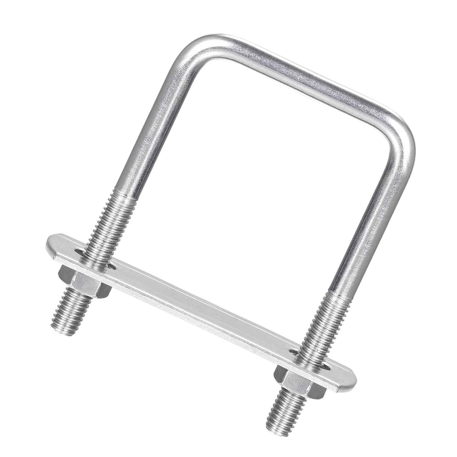 Unifizz Square U-Bolt,3 Set 304 Stainless Steel M8 U Bolts 40mm(1.65") Inner Width 65mm Length with Nuts and Frame Plate for Automobiles Boat Trailer