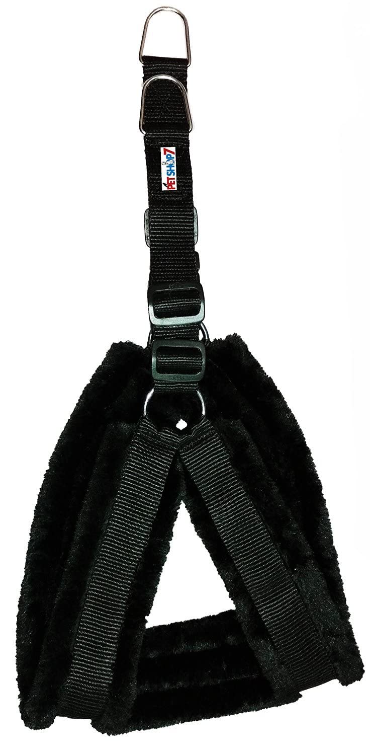 Petshop7 Fur Padded Nylon Dog Fur Harness Large (Chest Size - 29-35inch) (Black) (B09XK6BXJ9) Amazon Price History, Amazon Price Tracker