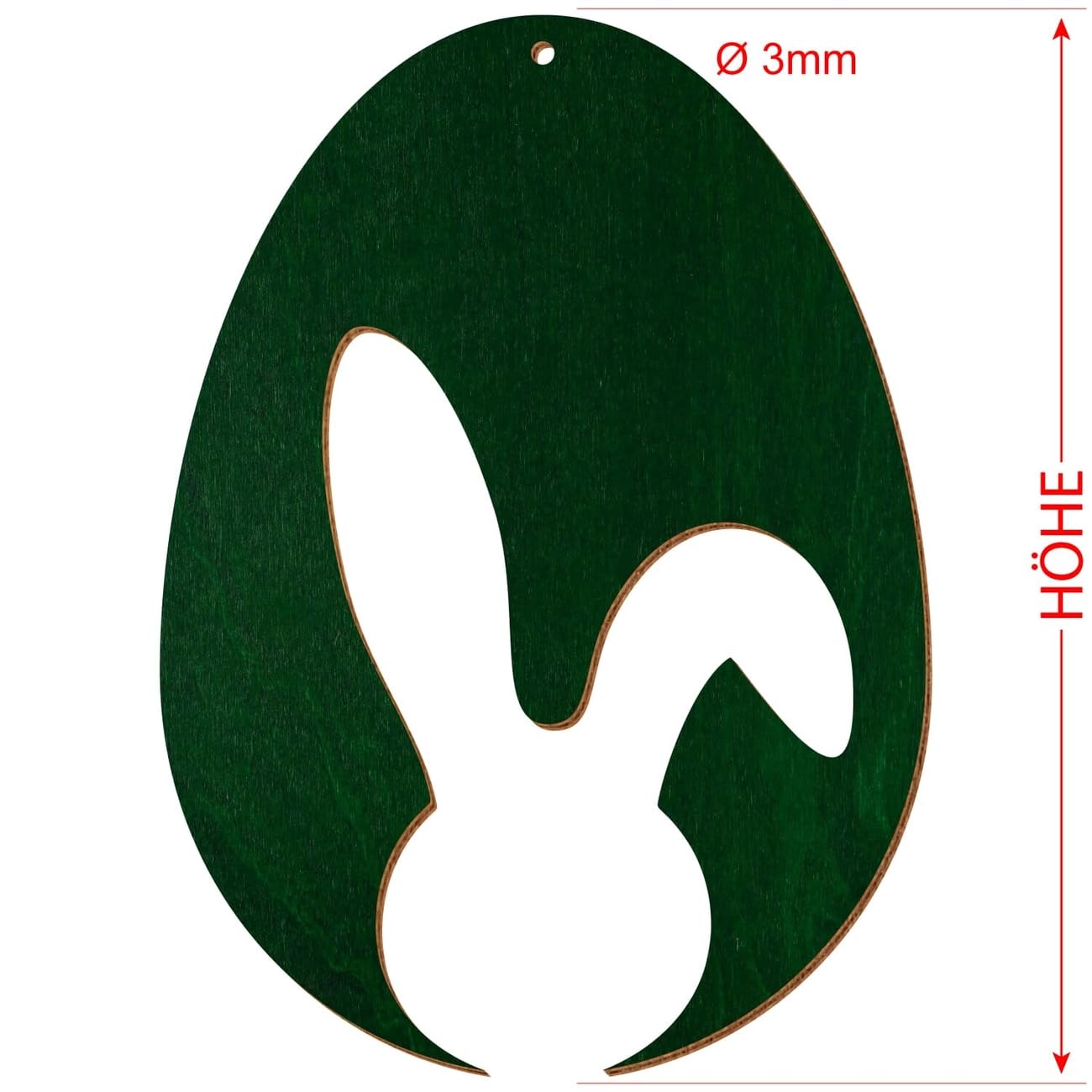 Motivo uova di Pasqua in legno V2, verde scuro, decorazione per Pasqua, motivo uovo di Pasqua, motivo 5, altezza (dimensione): 44 cm di altezza