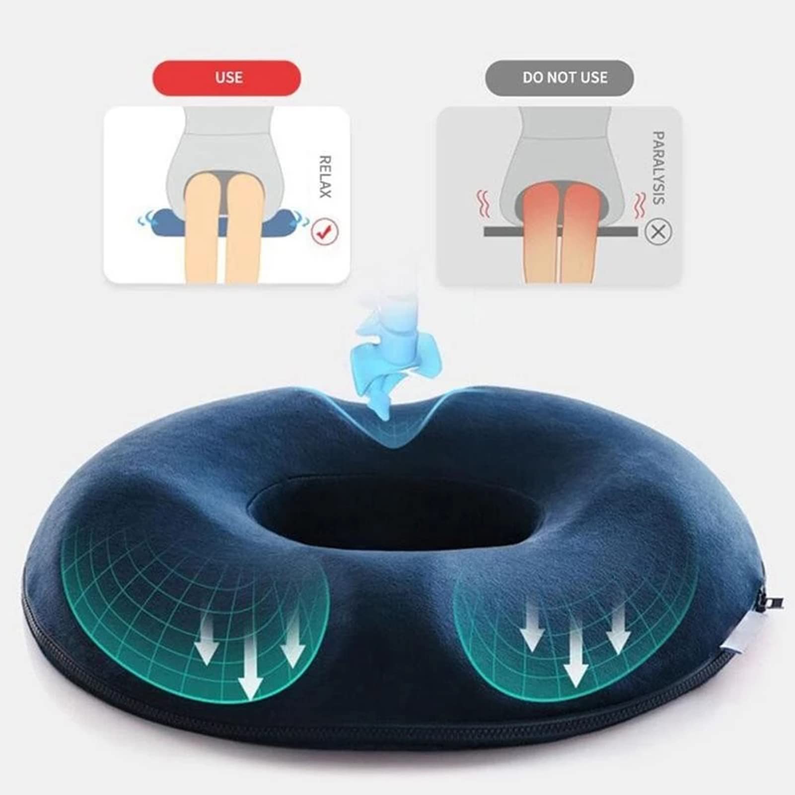 Tail Bone Pain Relief Cushion Orthopedic Memory Foam Donut Seat