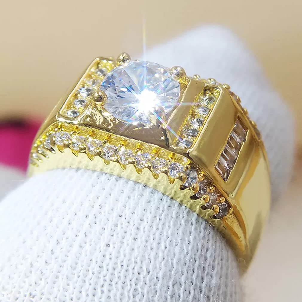 925 Sterling Silber Ring Verlobungsringe für Männer Geschenk 2CT Diamant Feiner Schmuck
