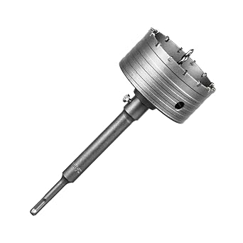 SALI Concrete Hole Saw Kits 4-5/16"110mmTungsten Steel Wall Hole Cutter Drill Bit Sets with 220mm SDS Plus Shank Connecting Rod,110mm Center Positioning Drill Bits for Cinder Block,Brick,Adobe Wall