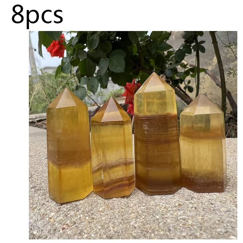 Cuarzo amarillo auténtico y varitas de fluorita natural para ornamentación exclusiva 3