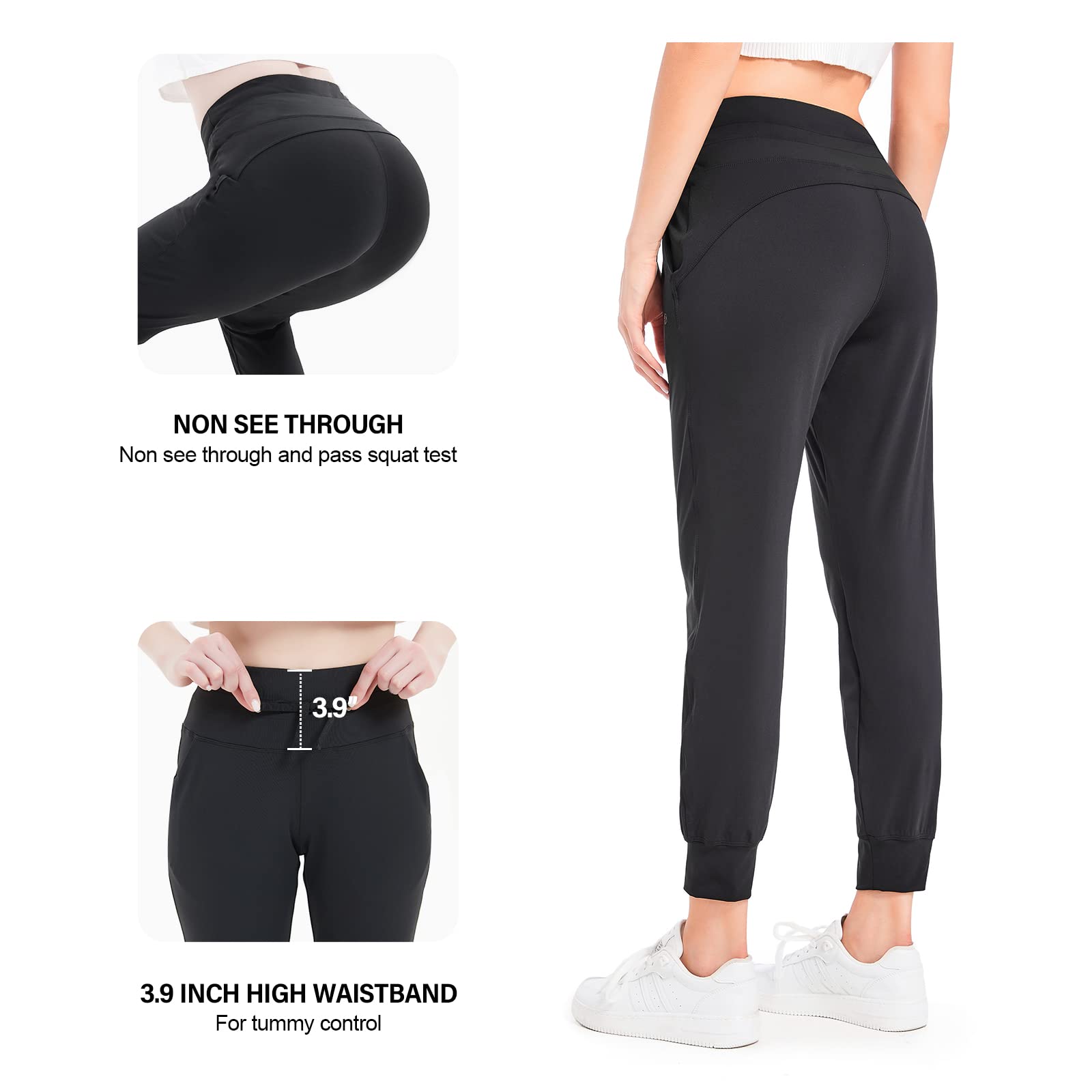 STRETCHUP Women's Joggers Pants Lightweight Running Sweatpants with Pockets Athletic Tapered Casual Pants for Workout,Lounge: Small Caramel(drawstring )