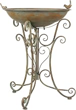 Moritz Bird Drinker XL Antique Green with Small Bird on Water Bowl Height 73cm Bird Water Bowl Garden Frost Resistant