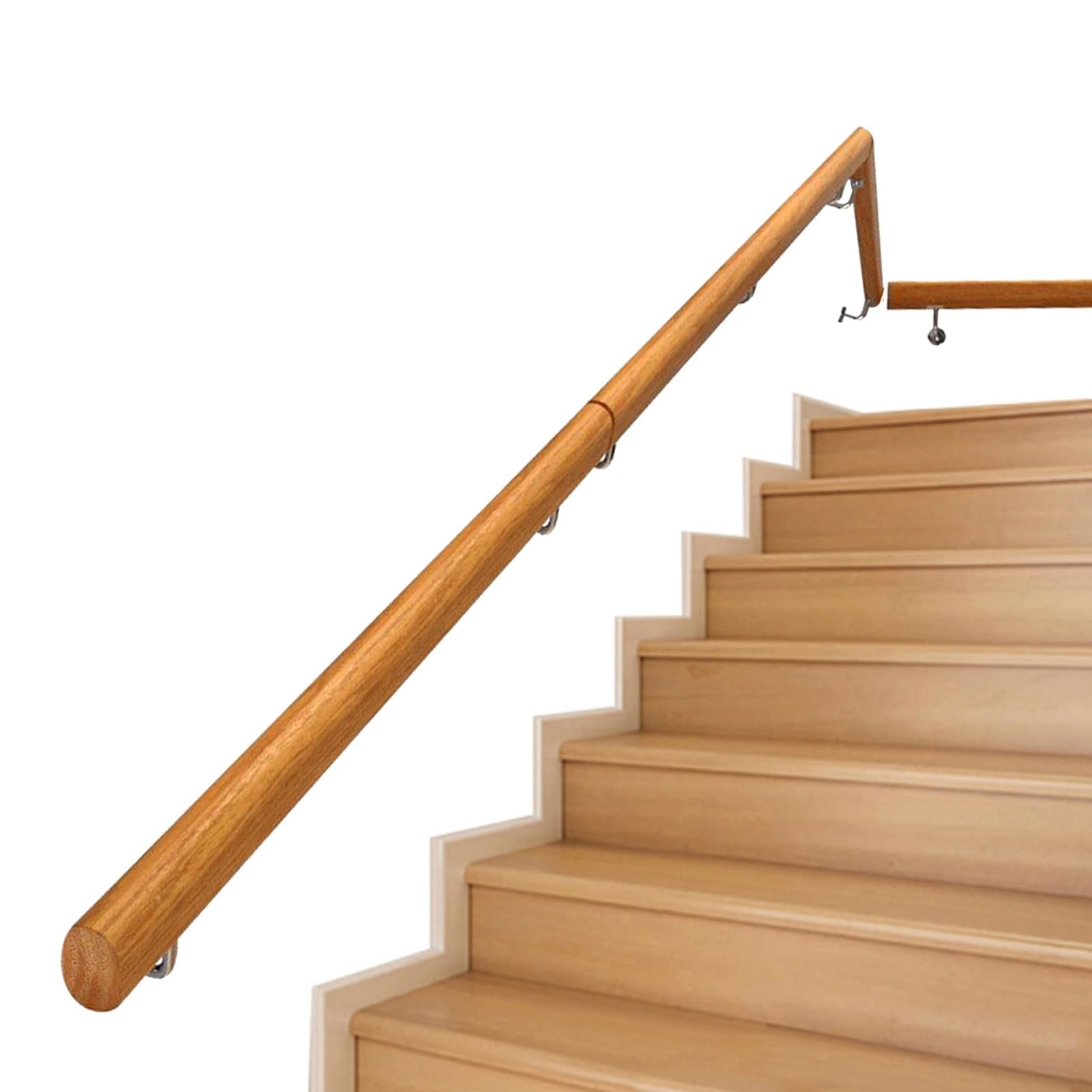 Rampe d'escalier en bois intérieur pour sécuriser les marches