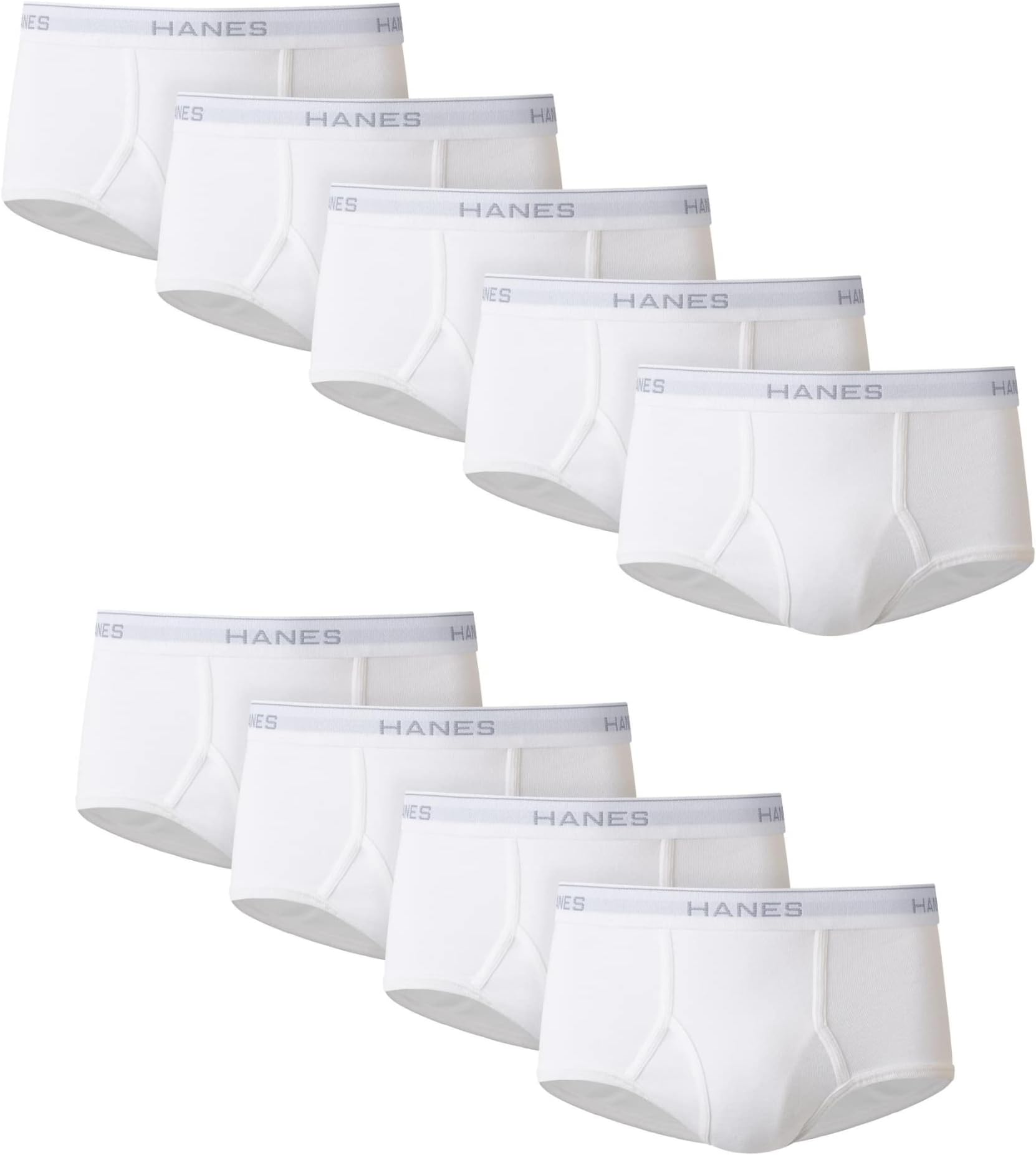 Hanes Men's Men's Underwear Briefs Pack, Full-rise White Cotton Briefs, Brief Underwear, Moisture-wicking Briefs Briefs (pack of 6)