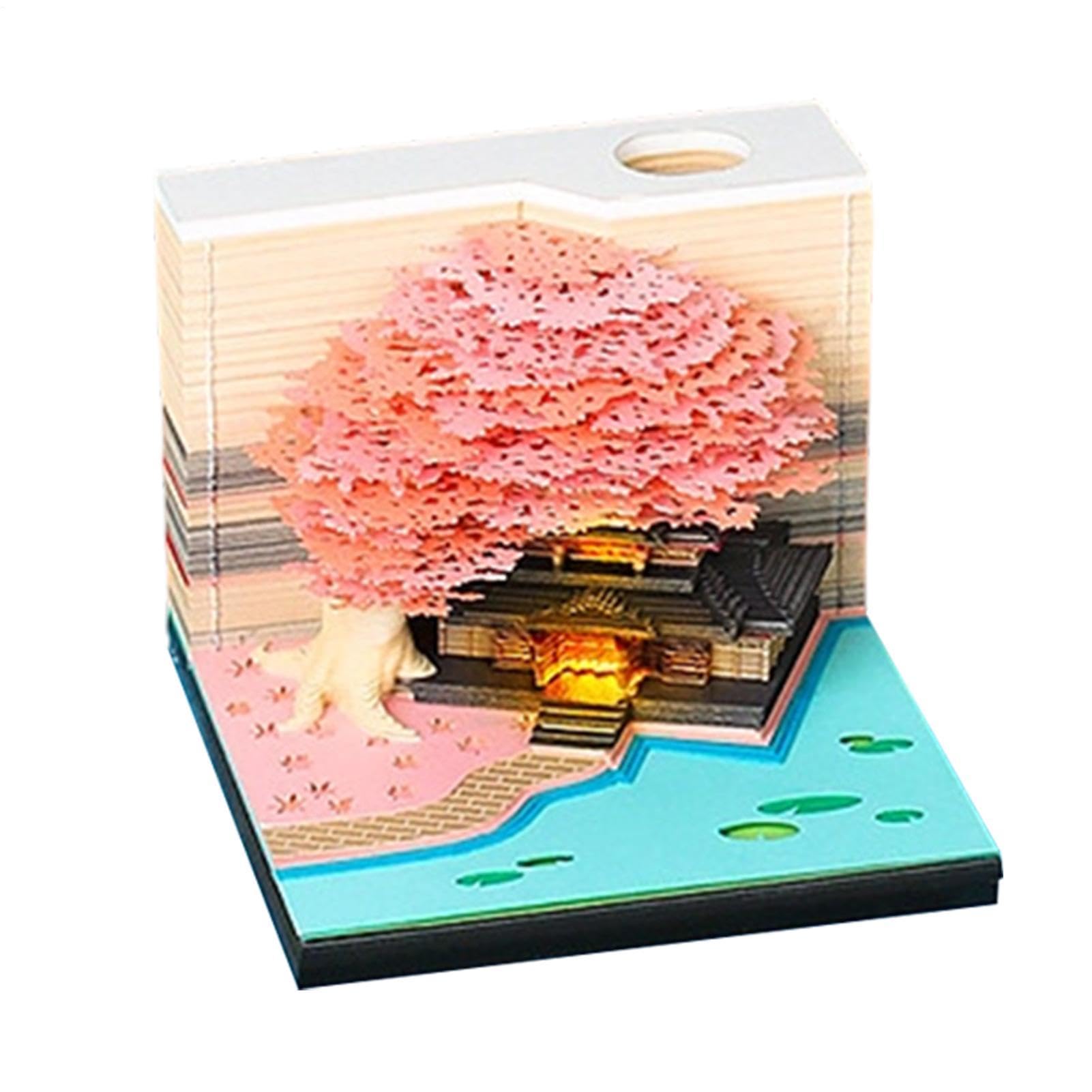 3D-Memo-Kalender 2027 Schreibtisch 3D Skulptur LED Tischuhr Notizblock | Interaktive Kalender-Dekoration Für Büro, Schule, Zuhause, Wohnheim, Wohnung, Schlafzimmer, Wohnzimmer und Bücherregal