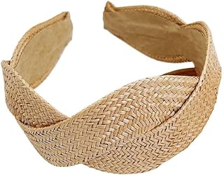 Bandas de pelo trenzadas anchas de color sólido en Europa y Estados Unidos, nueva personalidad trenzada para el cabello, accesorios para el cabello femenino (amarillo)